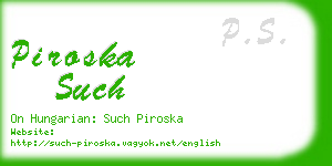 piroska such business card